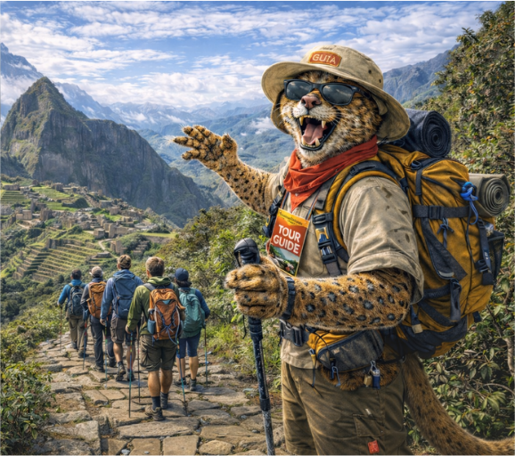Jack, el puma andino de Qosqo Trips, como guía en el Camino Inca