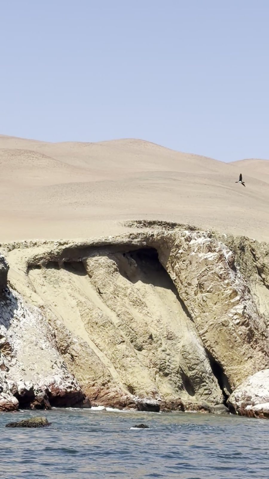 Acantilados y dunas de la Reserva Nacional de Paracas vistos desde el mar